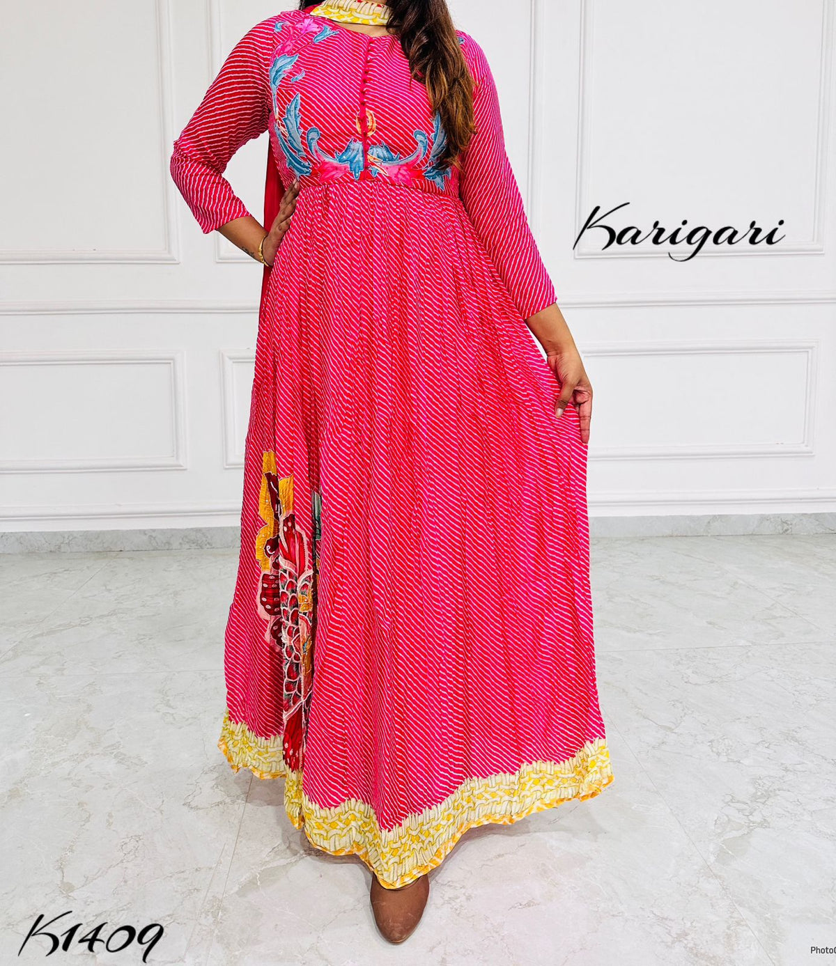K1409 Premium pure georgette designer lehriya