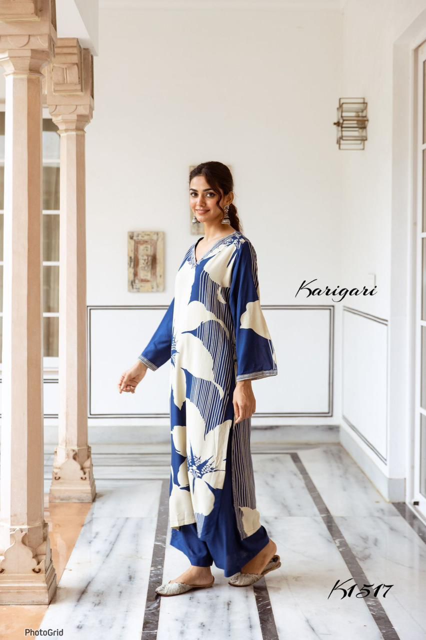 karigari by Dkh k1517 Premium German rayon 2 pc plazzo set