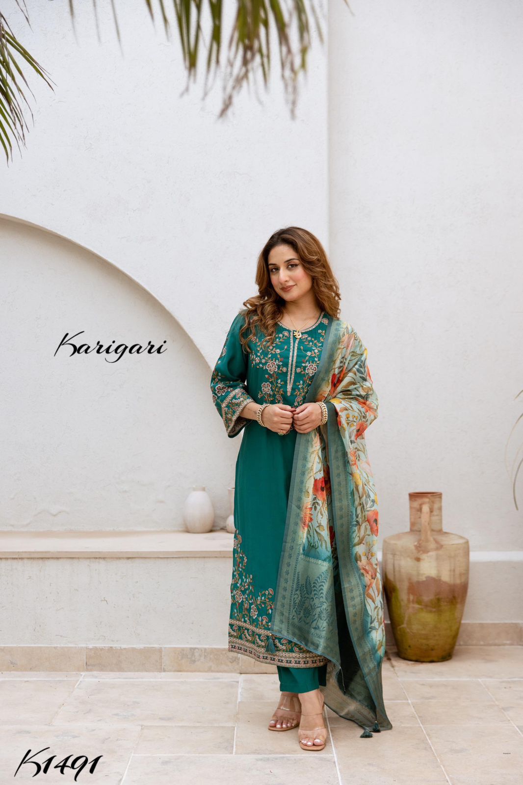 karigari by DKH k1491 Premium modal muslin 3 pc suit set