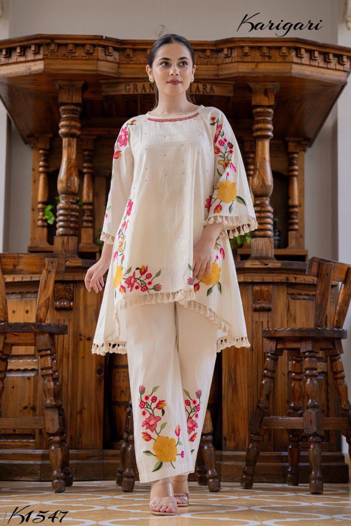 karigari by DKH K1547 Premium cotton lurex coord set