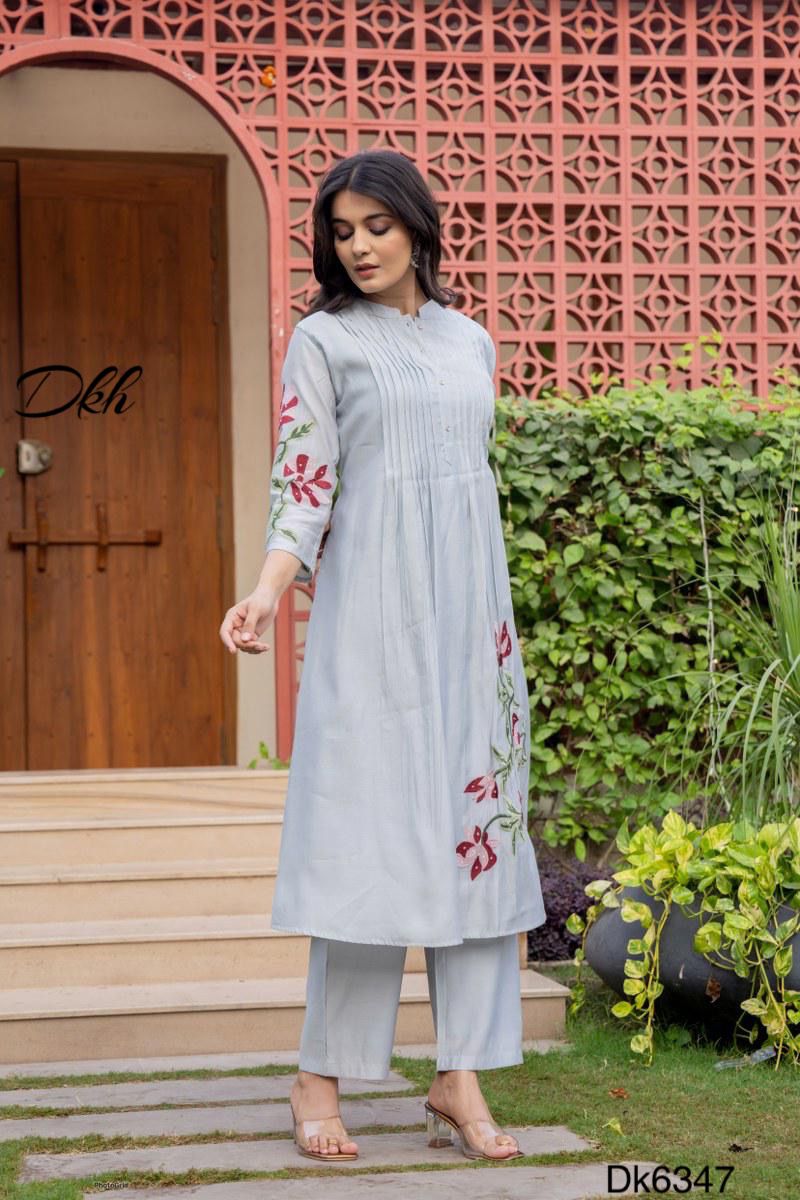 DKH Dk6347 Premium roman silk 2 pc coord set