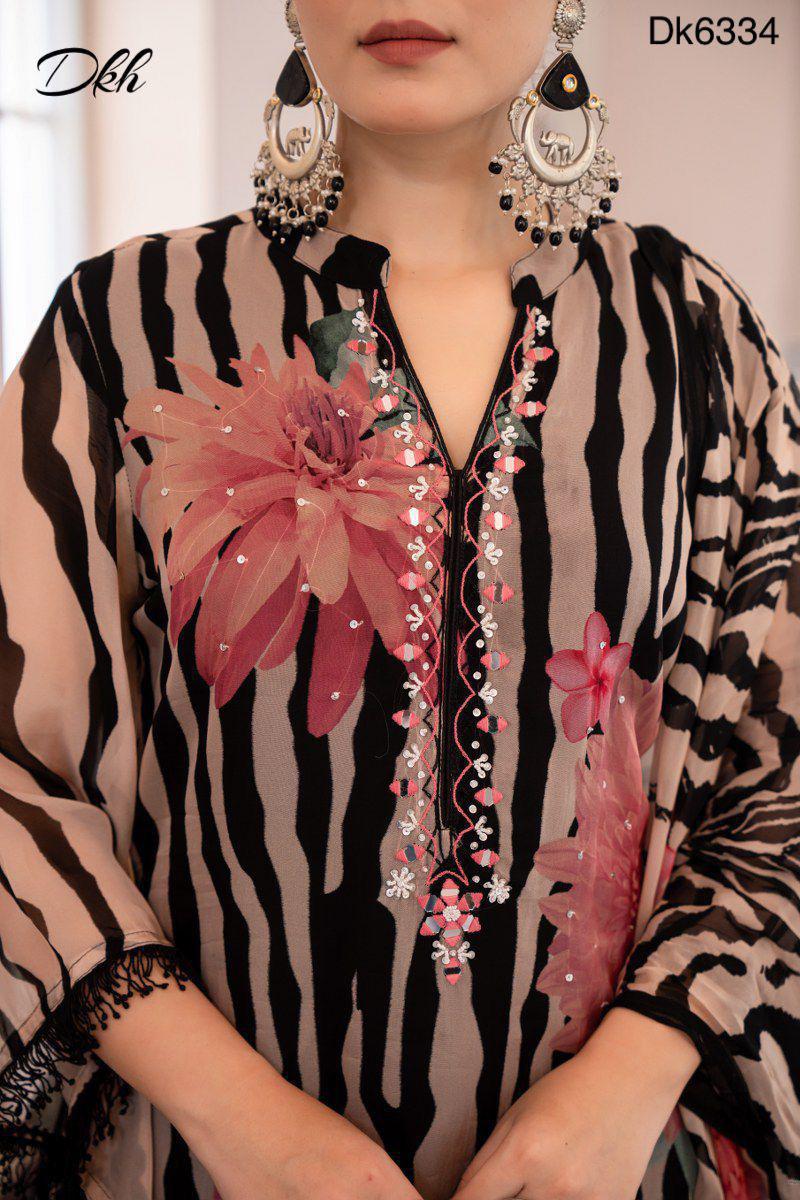 DKH Dk6334 Premium shimmer organza 3 pc suit set