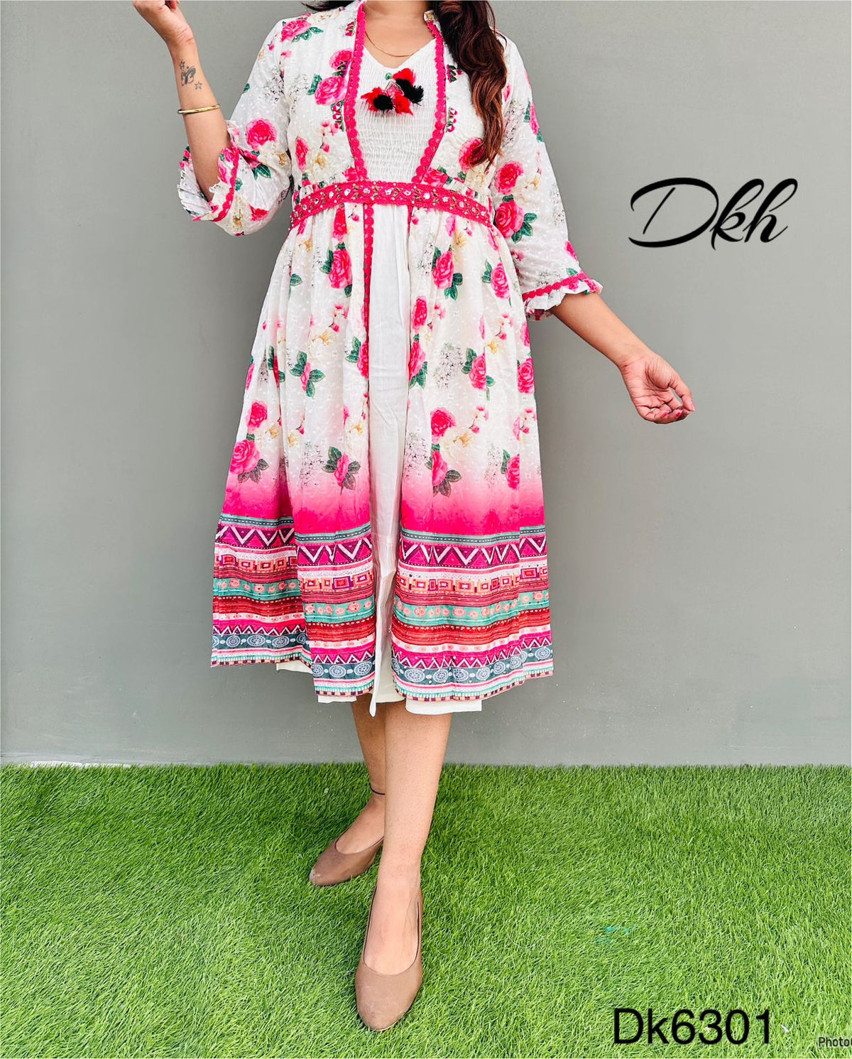 DKH Dk6301 Premium cotton schiffli beautifully printed shrug
