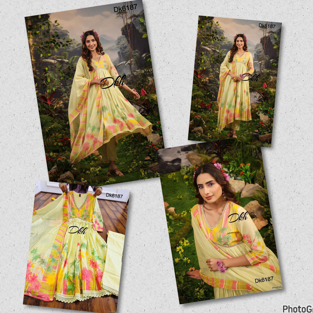 DKH Dk6187 Premium cotton mul beautiful 3 pc suit set