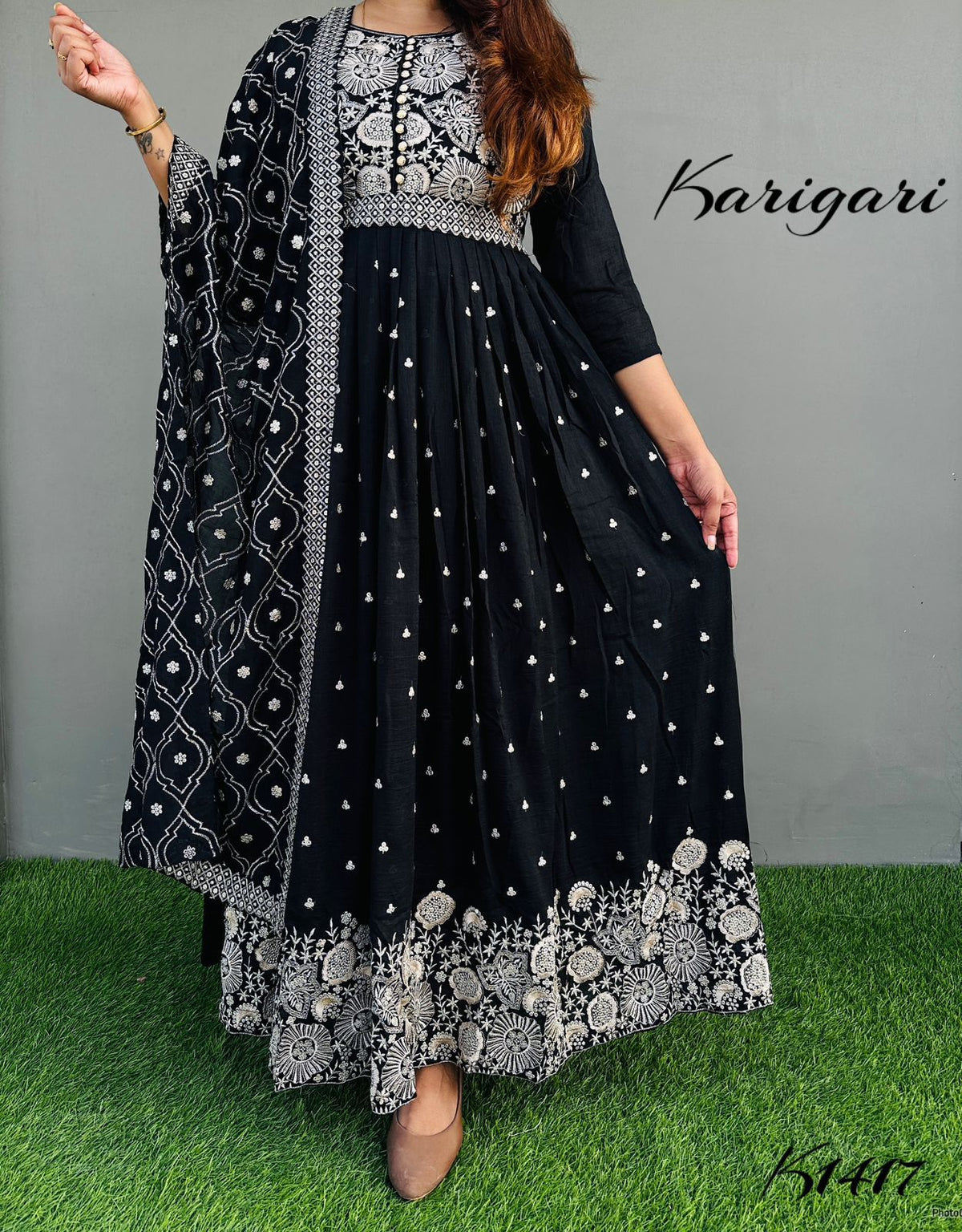 karigari by Dkh k1417 Premium Vichitra silk gown