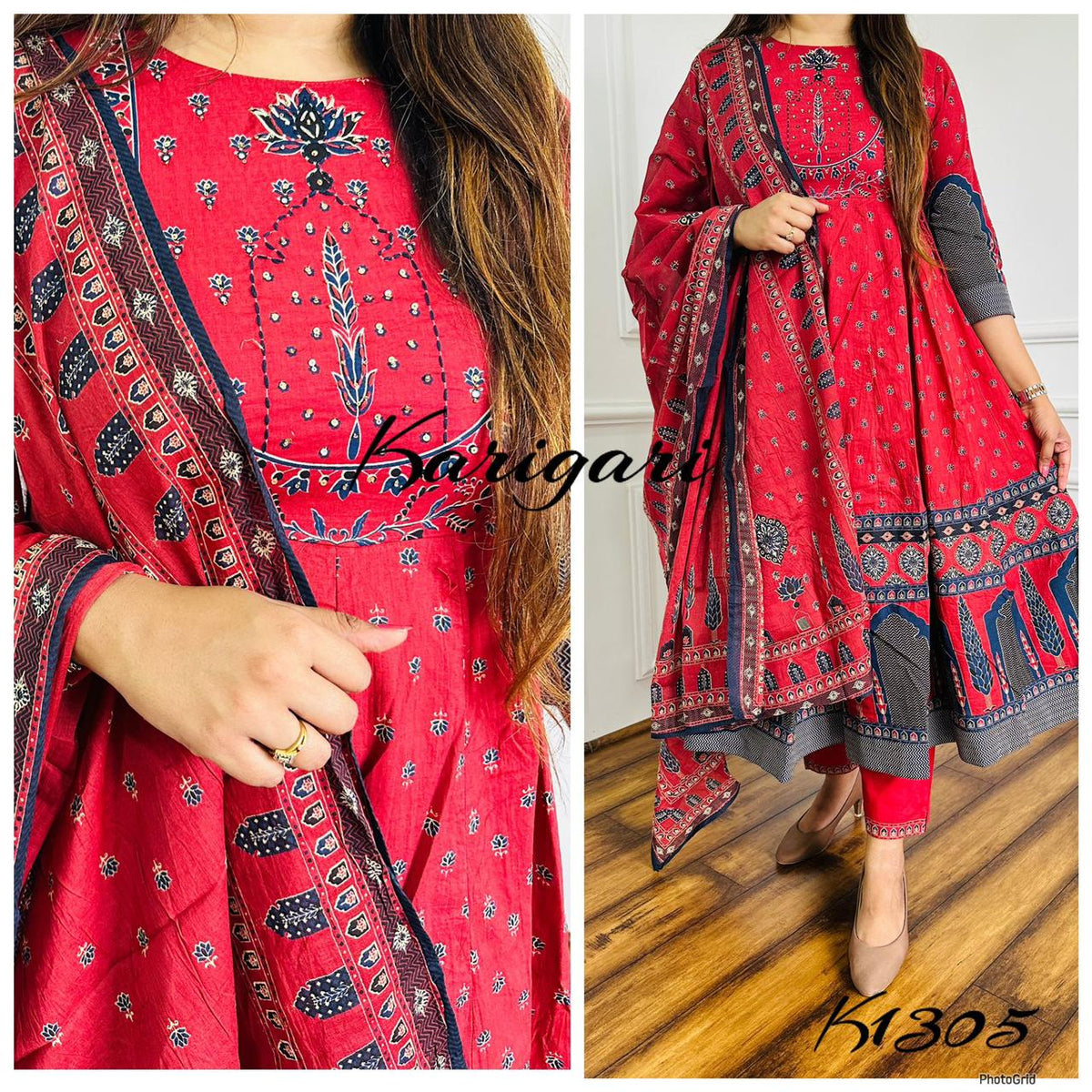karigari by DKH k1305 Premium cotton full flare 3 of suit set