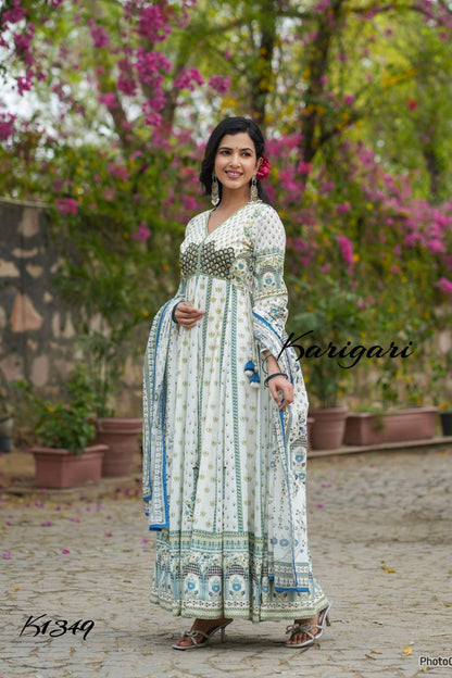 karigari by DKH K1349 Premium cotton anarkali suit