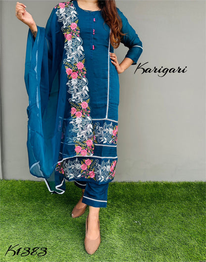 karigari by DKH k1383 Premium pure organza 3 pc suit set