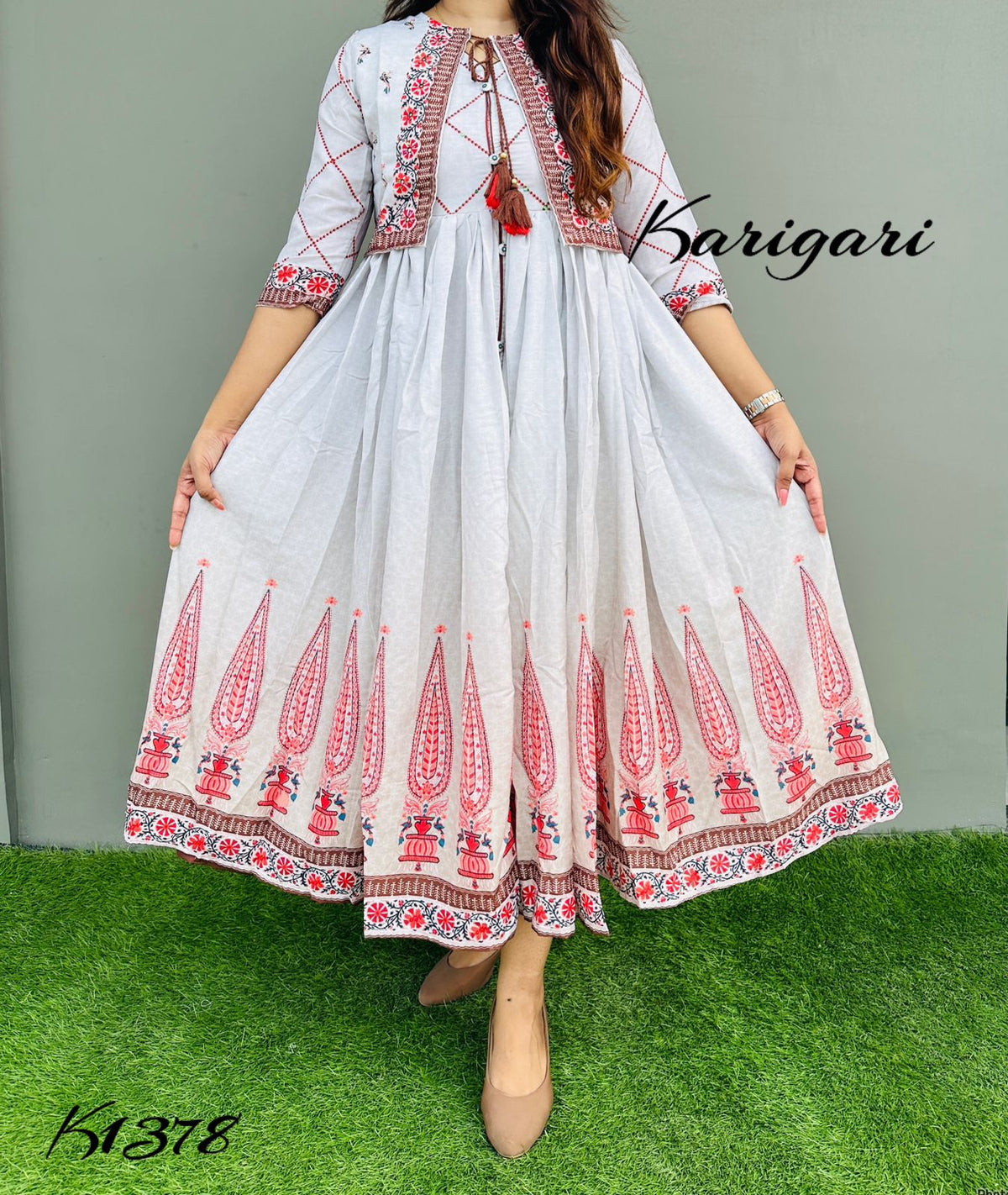 Karigari by DKH k1378  Premium modal fabric beautifully printed flare gown