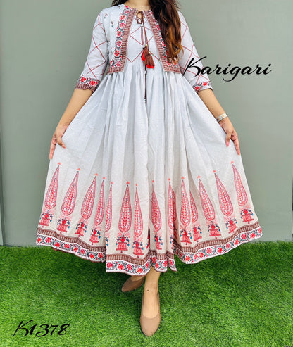 Karigari by DKH k1378  Premium modal fabric beautifully printed flare gown