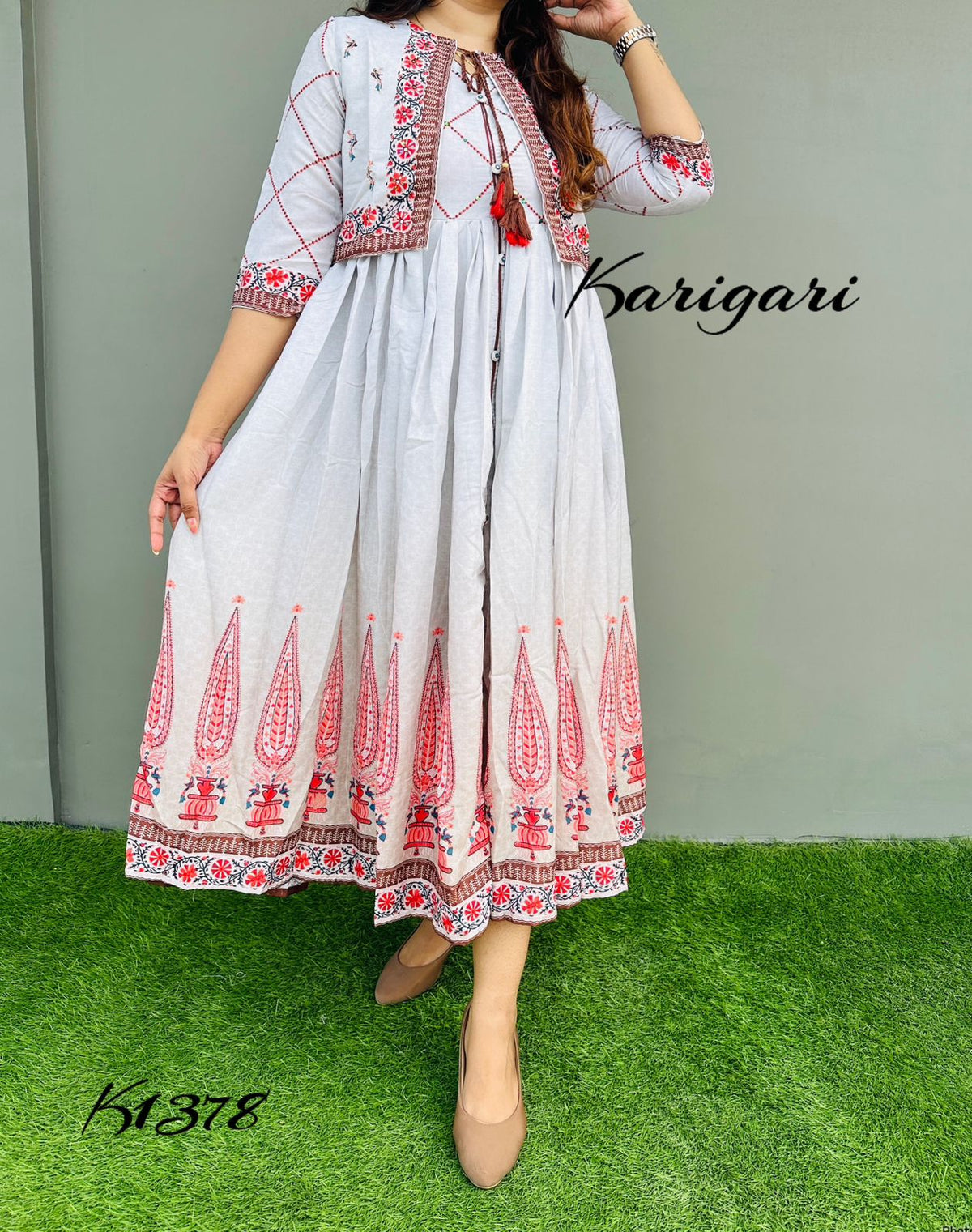 Karigari by DKH k1378  Premium modal fabric beautifully printed flare gown