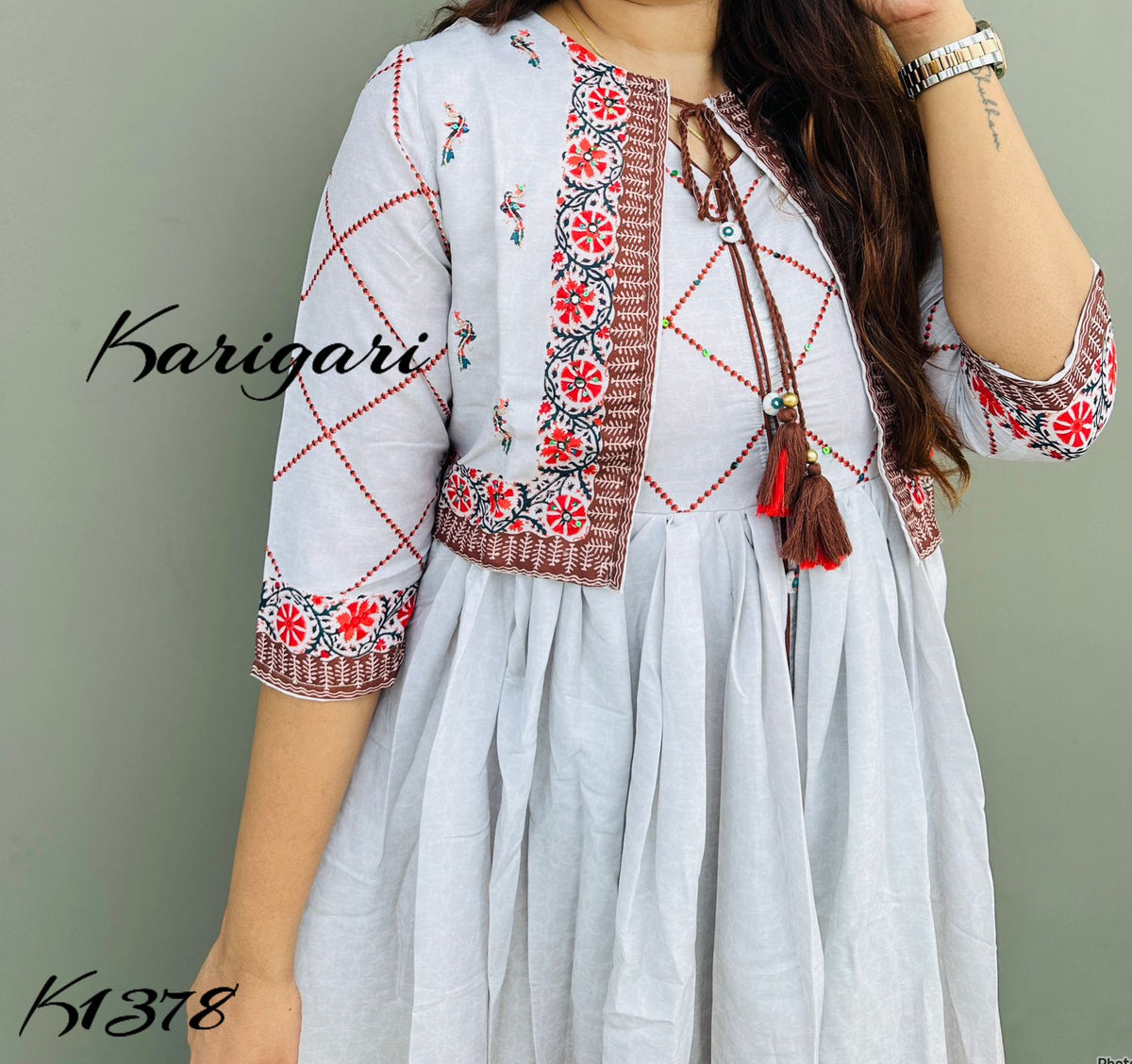 Karigari by DKH k1378  Premium modal fabric beautifully printed flare gown