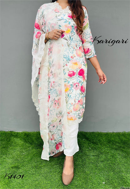 karigari by DKH k1401  Premium butter maslin silk