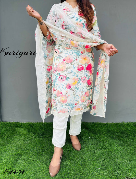 karigari by DKH k1401  Premium butter maslin silk