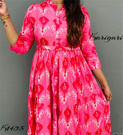 k1405 Premium Russian silk gown beautifully printed…