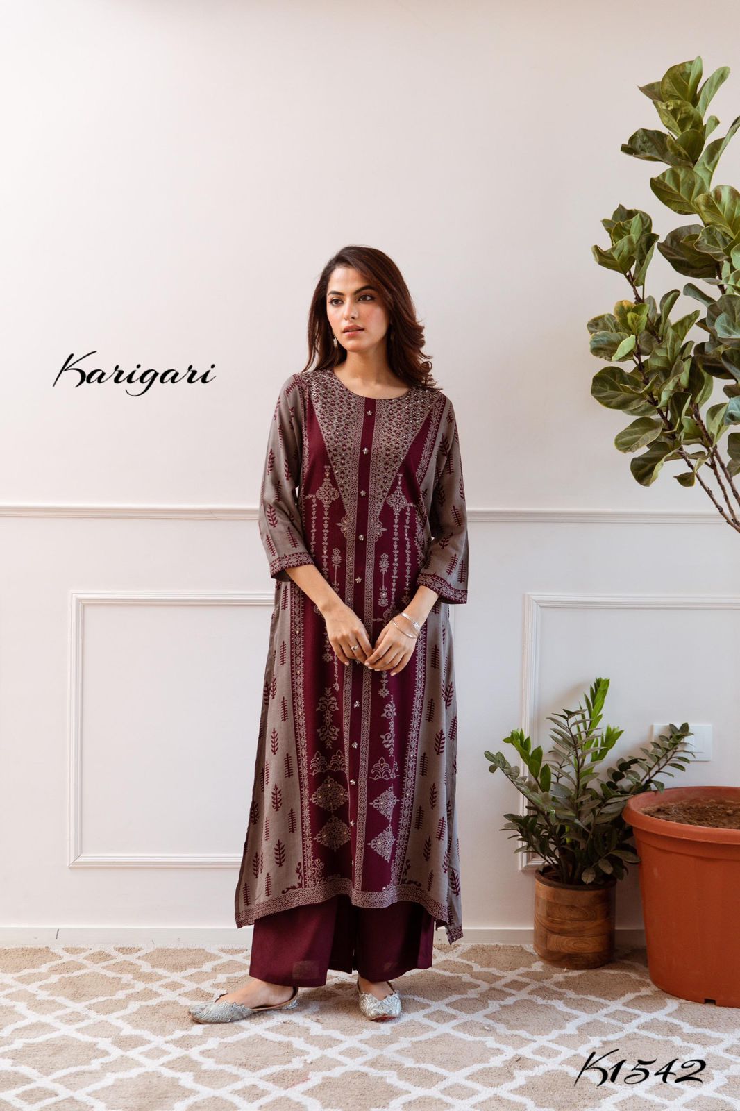 karigari by DKH K1542 Premium German rayon pant set 2 pc