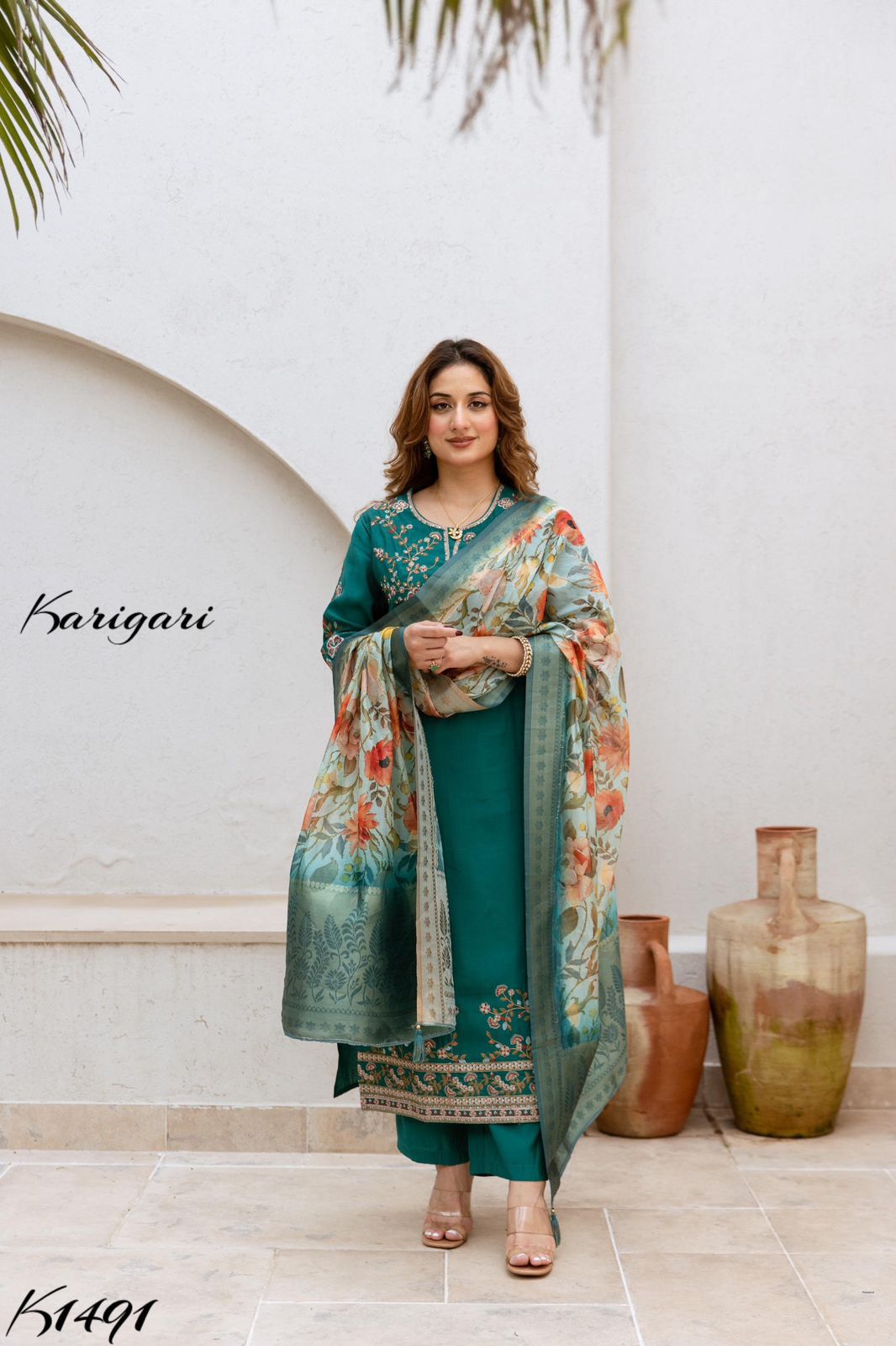 karigari by DKH k1491 Premium modal muslin 3 pc suit set