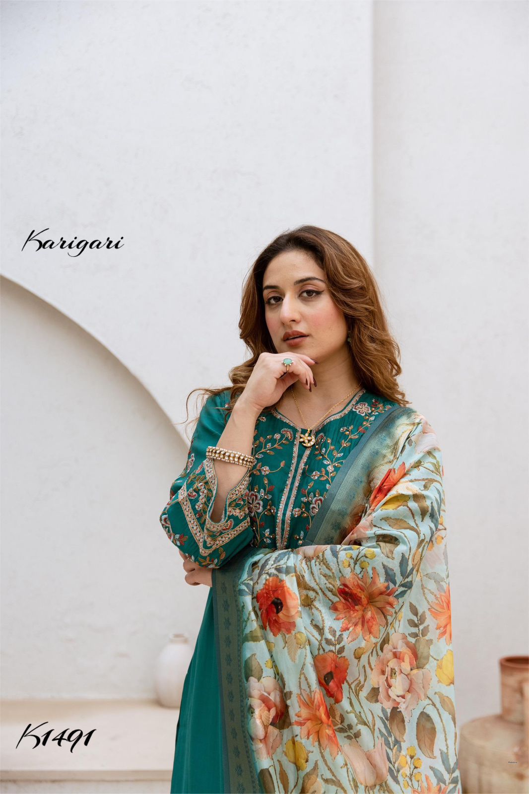 karigari by DKH k1491 Premium modal muslin 3 pc suit set