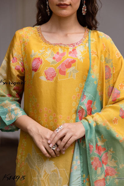Karigari by DKH k1495 Premium tissue shimmer fabric
