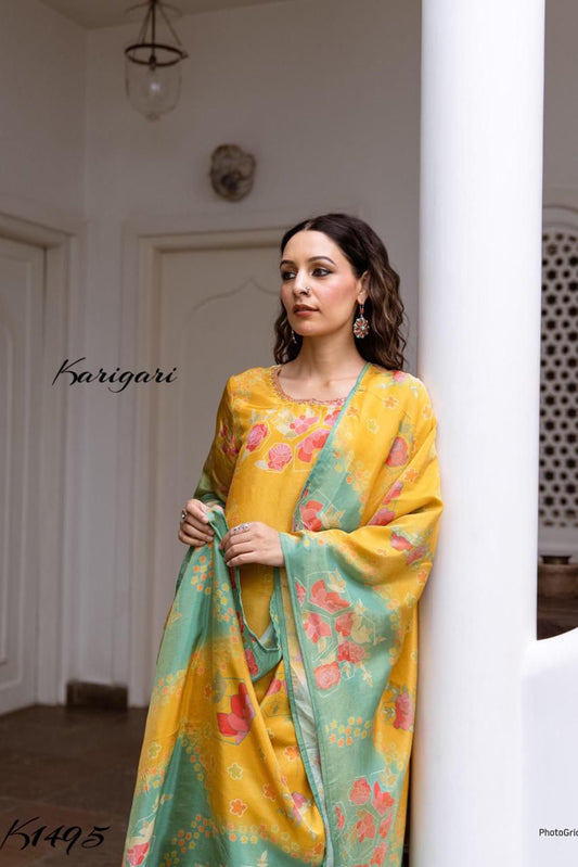 Karigari by DKH k1495 Premium tissue shimmer fabric
