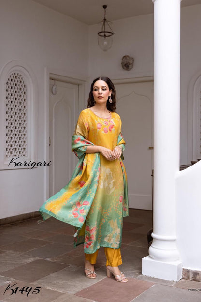 Karigari by DKH k1495 Premium tissue shimmer fabric