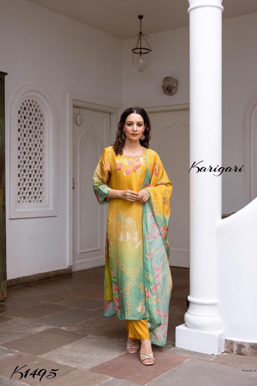 Karigari by DKH k1495 Premium tissue shimmer fabric