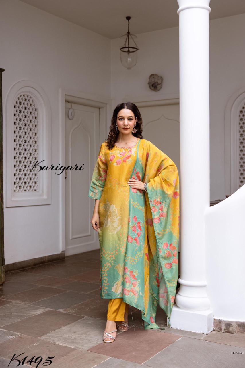 Karigari by DKH k1495 Premium tissue shimmer fabric