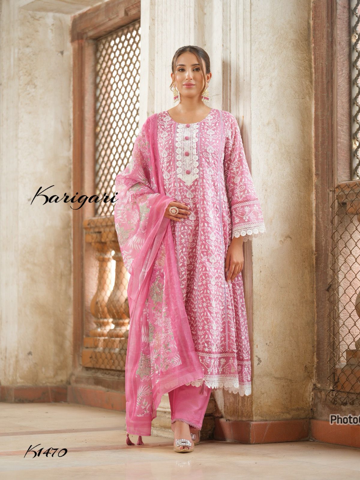 karigari by DKH k1470  Premium organza  3 pc suit set