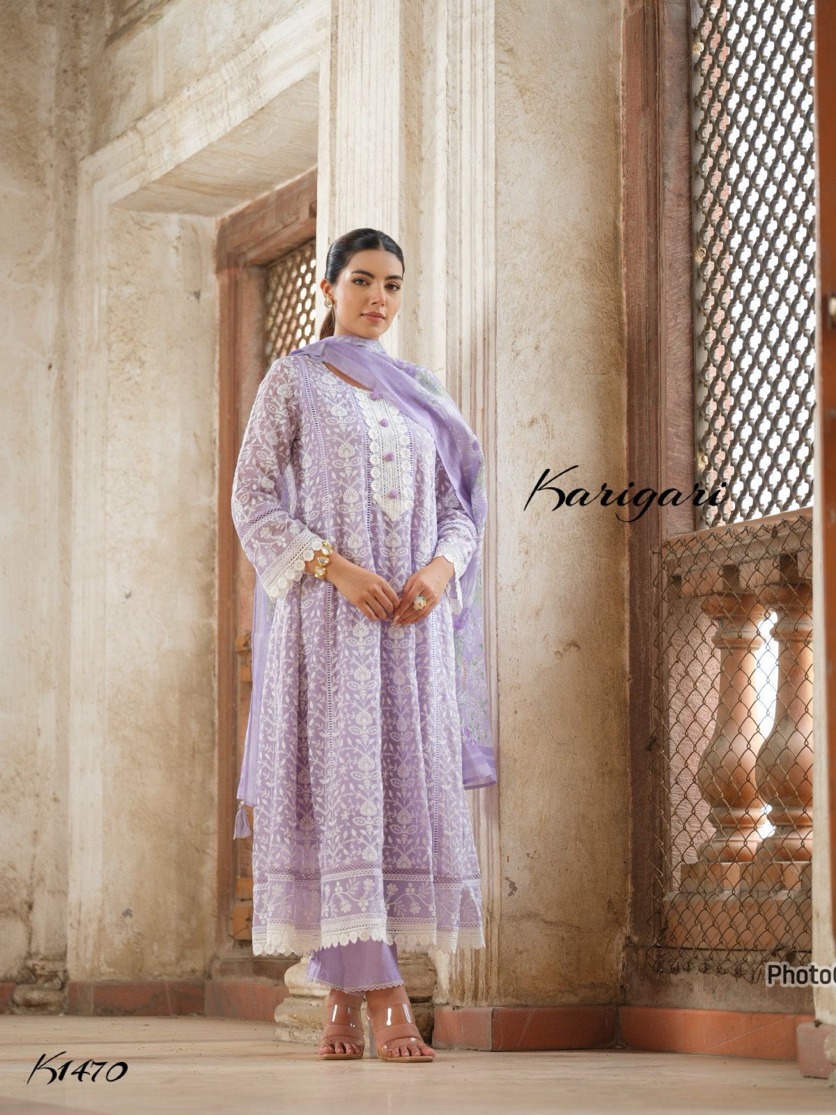 karigari by DKH k1470  Premium organza  3 pc suit set
