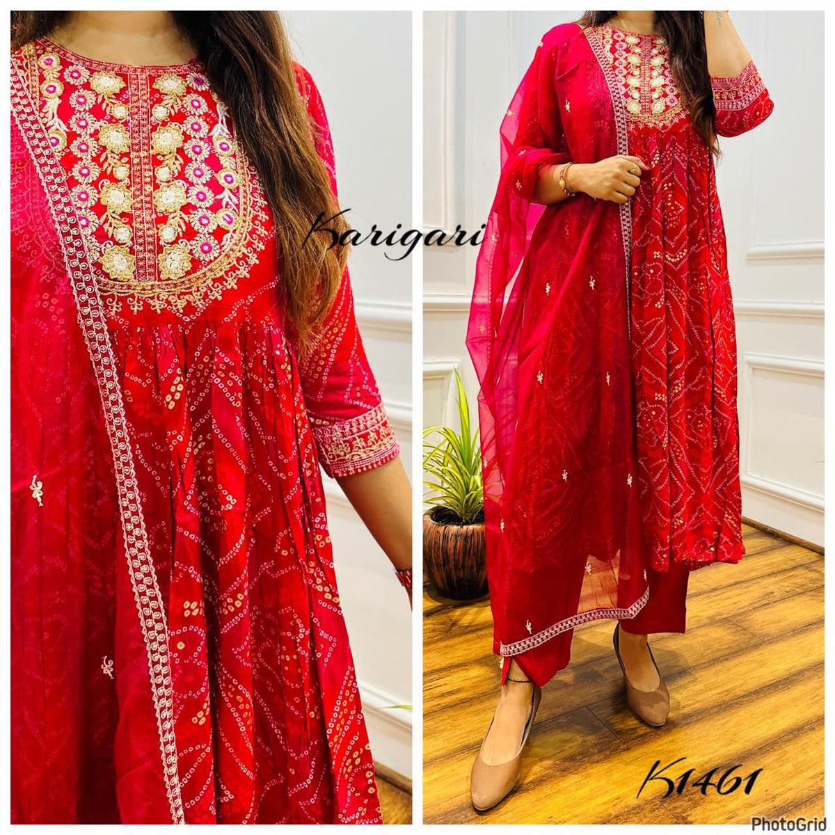 karigari by DKH k1461 Premium heavy rayon  3 pc suit set