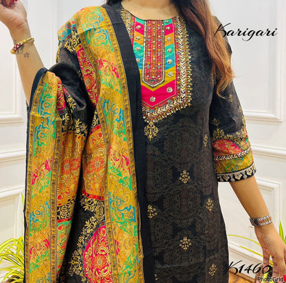 karigari by DKH k1460 Premium modal maslin  3 pc suit set
