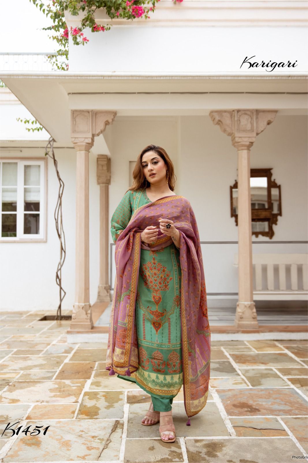 karigari by DKH k1451  Premium tissue shimmer 3 pc
