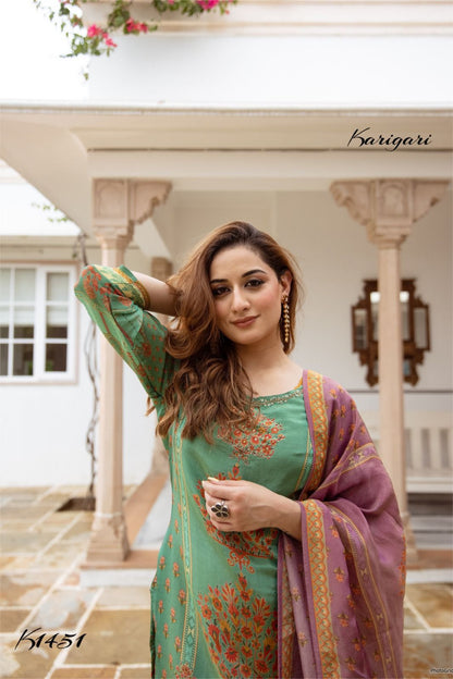 karigari by DKH k1451  Premium tissue shimmer 3 pc