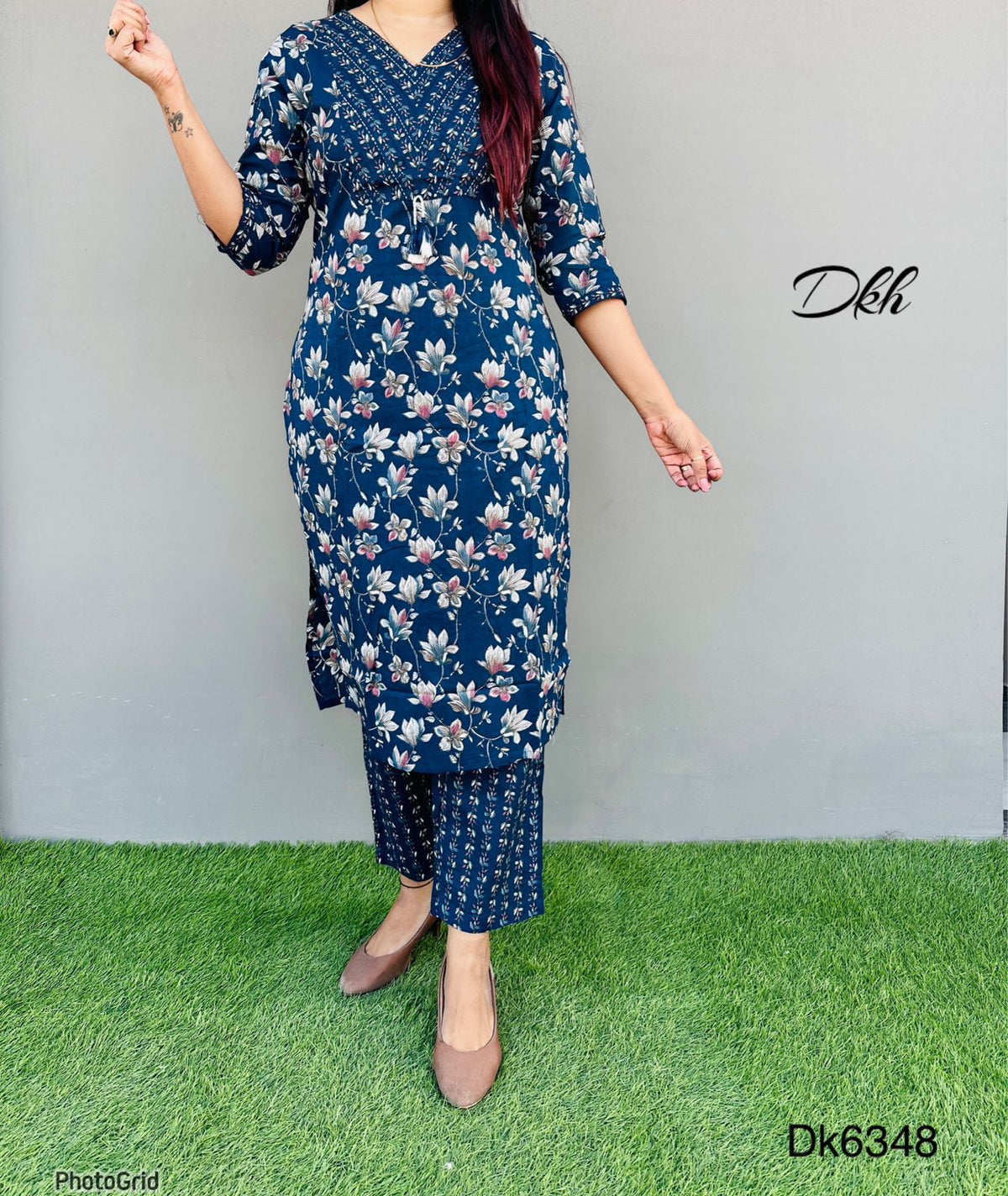 DKH Dk6348   Premium cotton printed 3 pc suit set