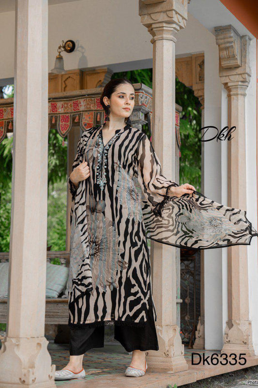 DKH Dk6335  Premium shimmer organza 3 pc suit set