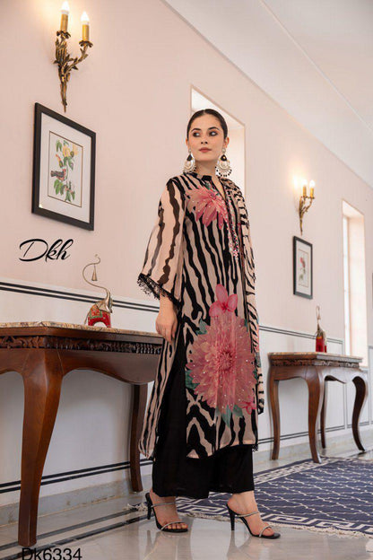 DKH Dk6334  Premium shimmer organza 3 pc suit set