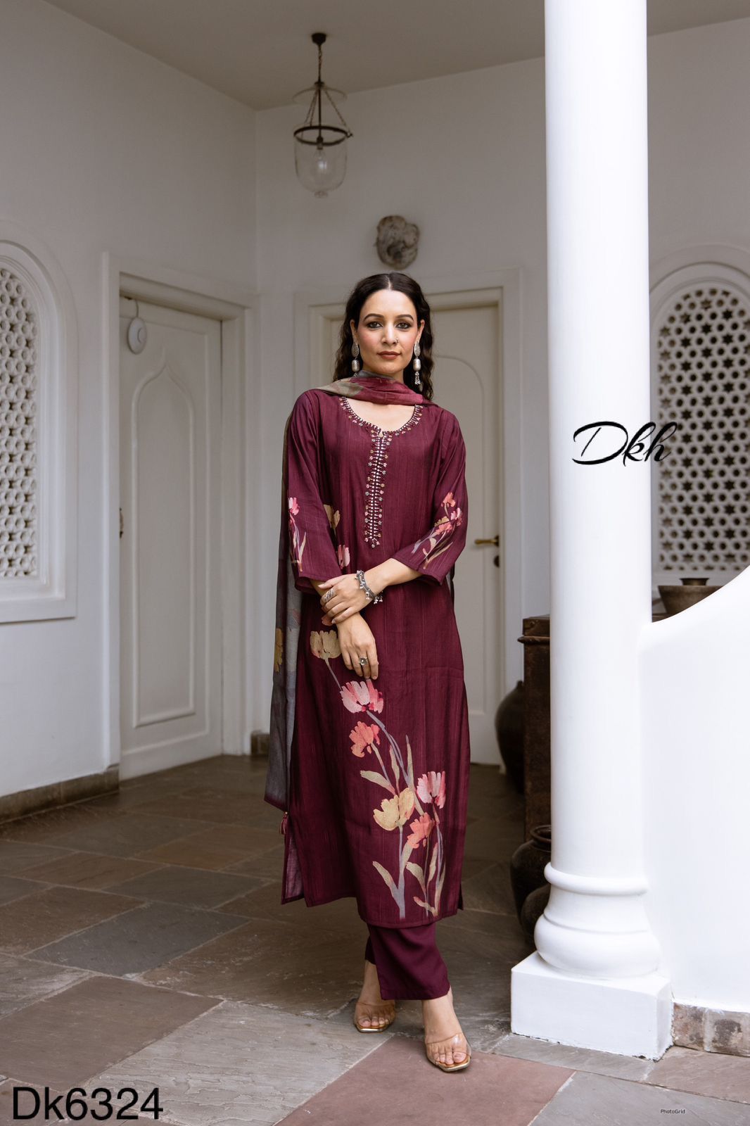DKH Dk6324  Premium modal muslin 3 pc suit set