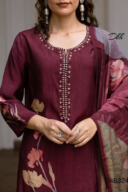 DKH Dk6324  Premium modal muslin 3 pc suit set