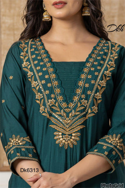 Dkh Dk6313  Premium roman silk 3 pc suit set