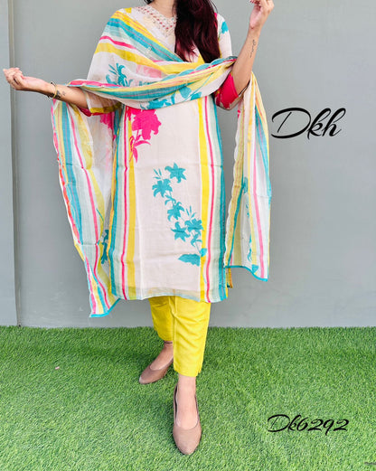 DkH Dk6292  Premium pure organza 3 pc suit set
