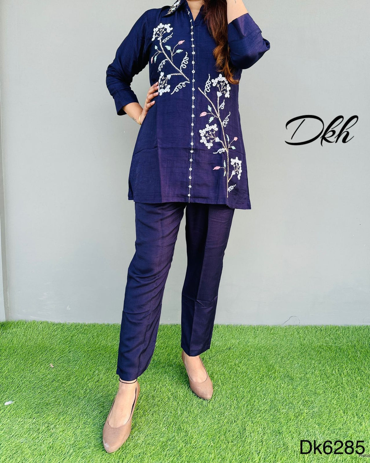 DKH Dk6285  Premium silk 2 pc coord set